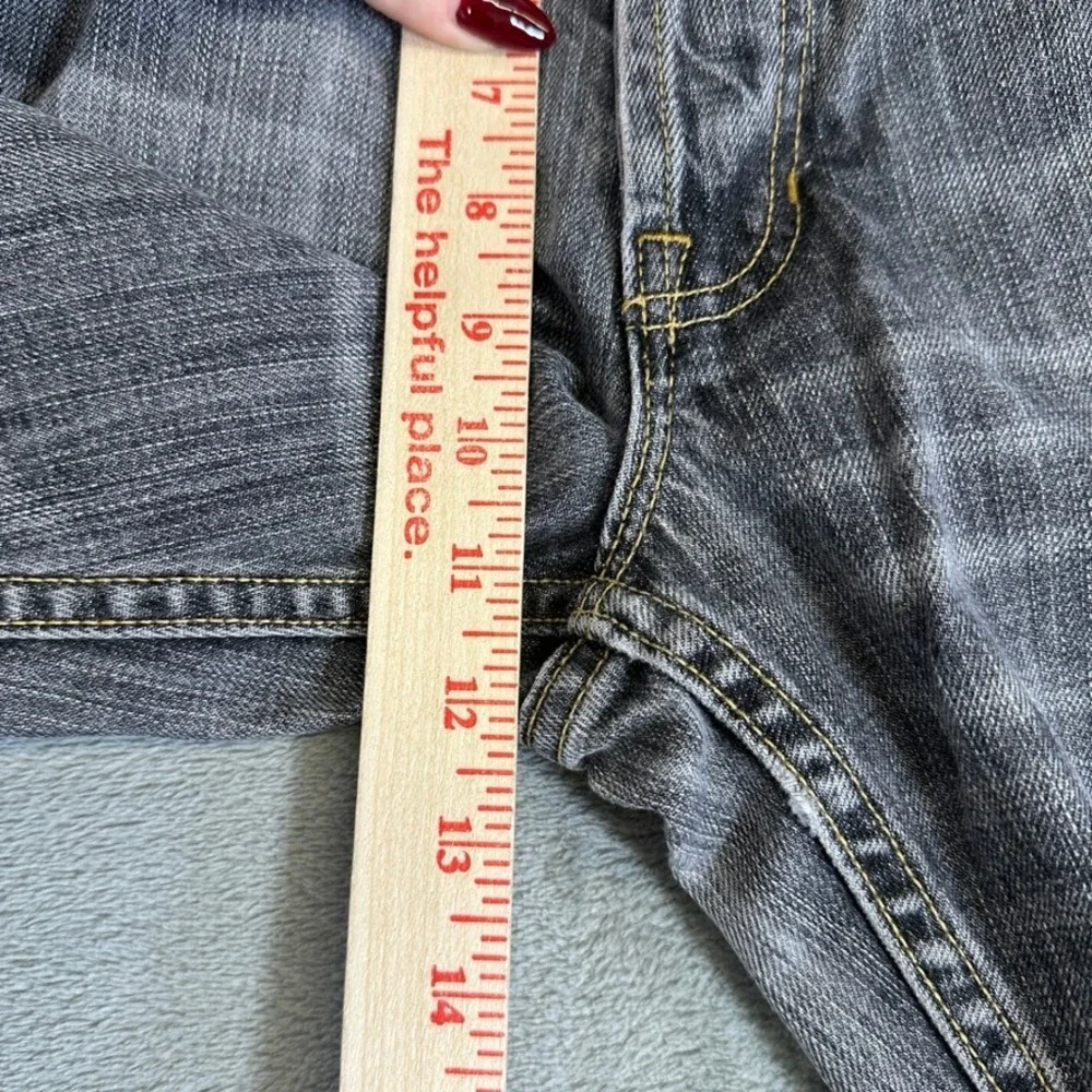 Vintage Mens Boot Fit Jeans 32x32 Gray 100% Cotton Denim Button Fly Distressed